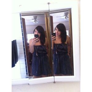 Grey/black tube 2010 Hot Topic mini skater dress